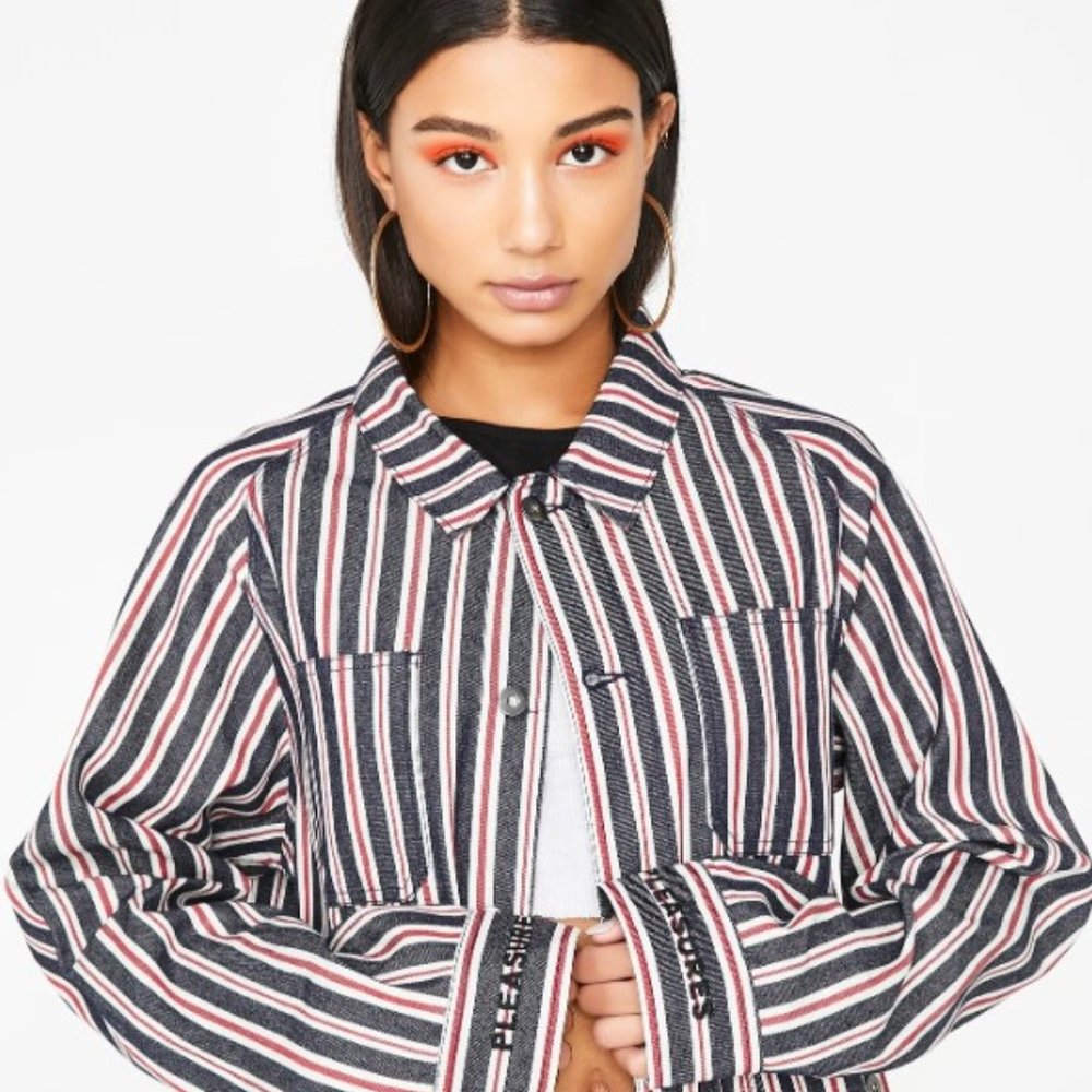 Pleasures Stripped Utility Denim Jacket